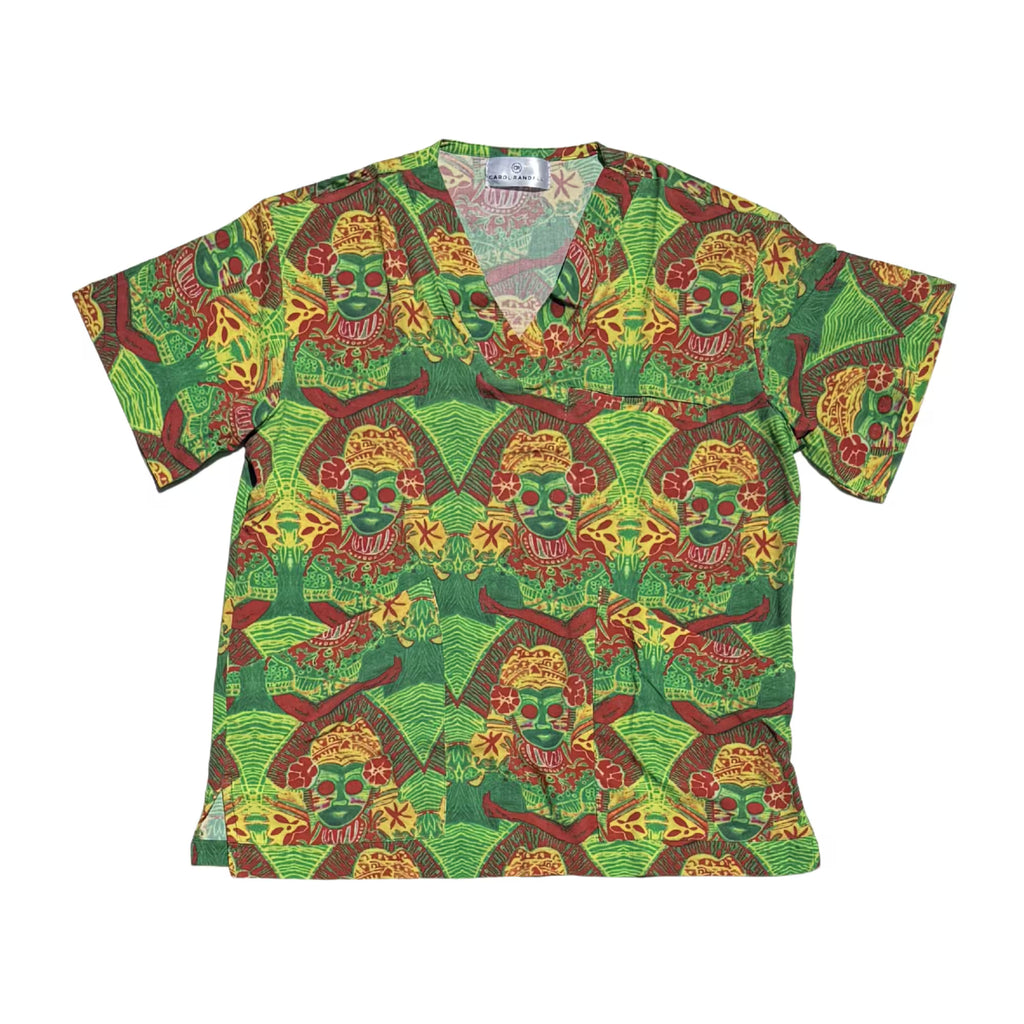 Green Saraswati Pop Scrubs Set