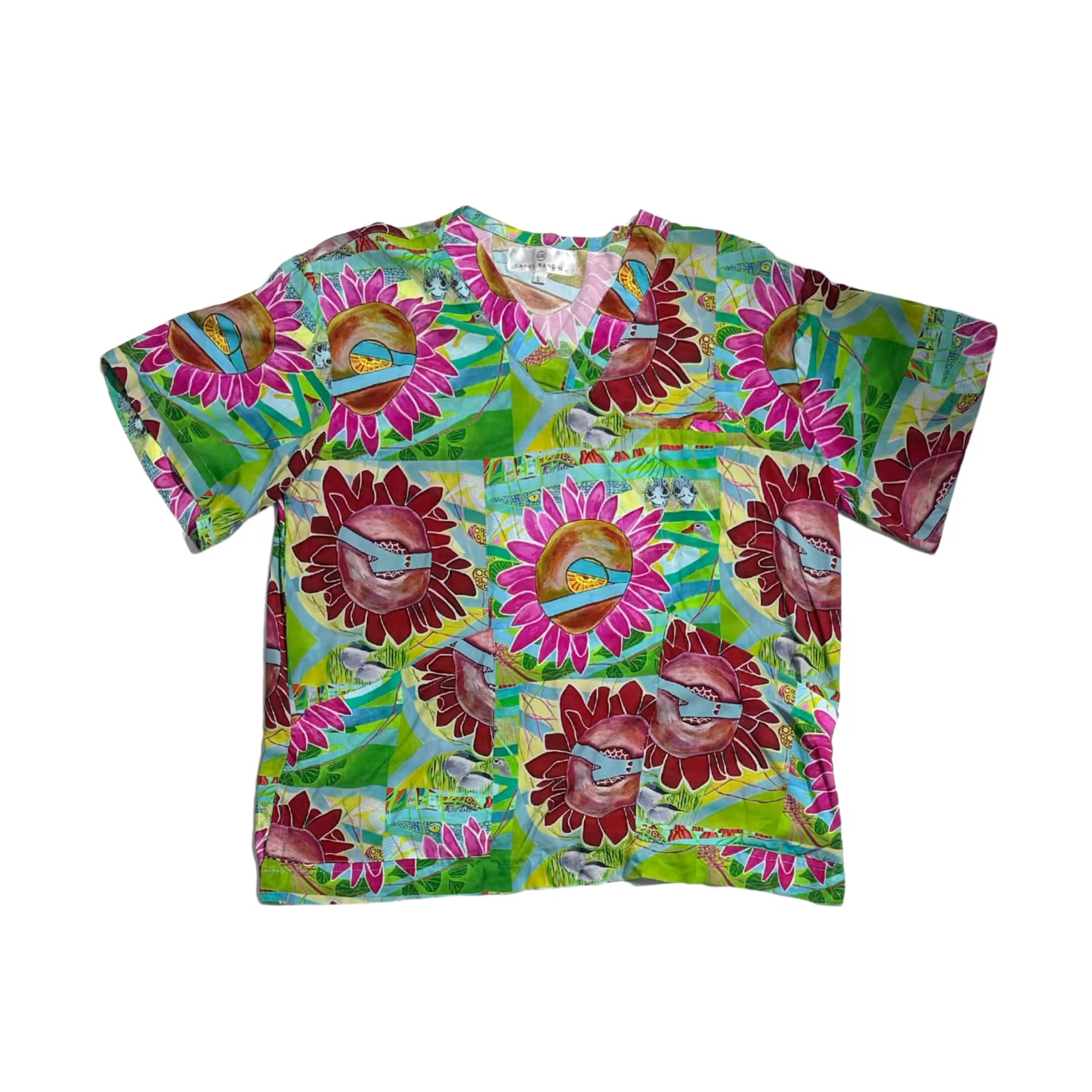 Torch Ginger Stone Lily Garden Scrubs Set