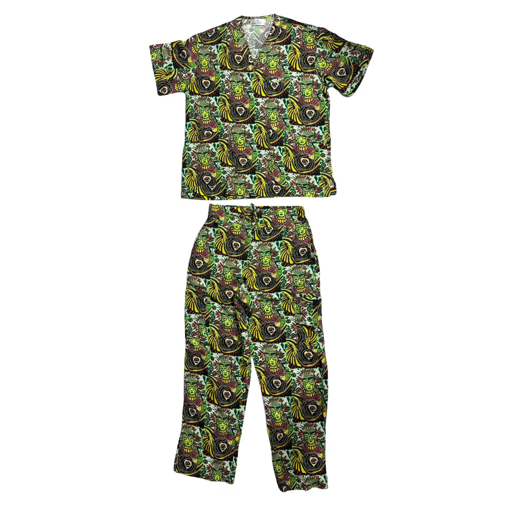 Yellow Saraswati POP Scrubs Set